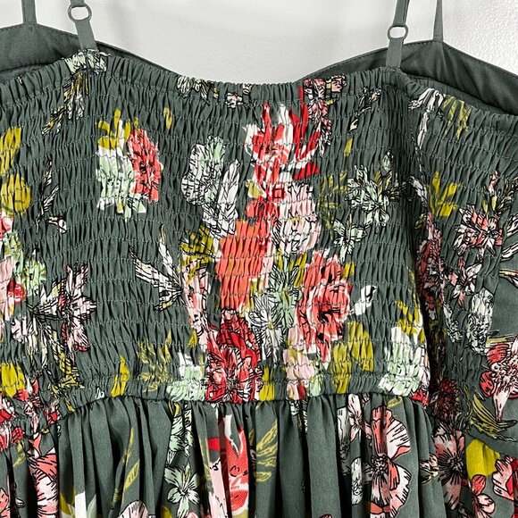 B.O.G. Collective Floral Sage Green Mini Floral Sundress Size Medium - Picture 5 of 9